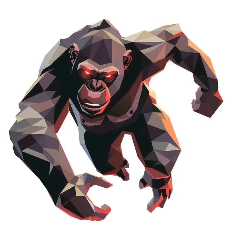 Gorille dans le style low poly