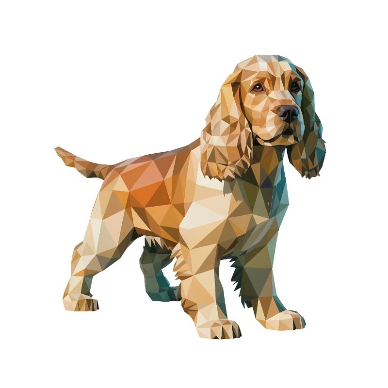 Cocker Spaniel - Cooles Low-Poly-Logo