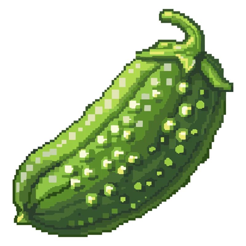 Pixel Concombre Vert Rétro