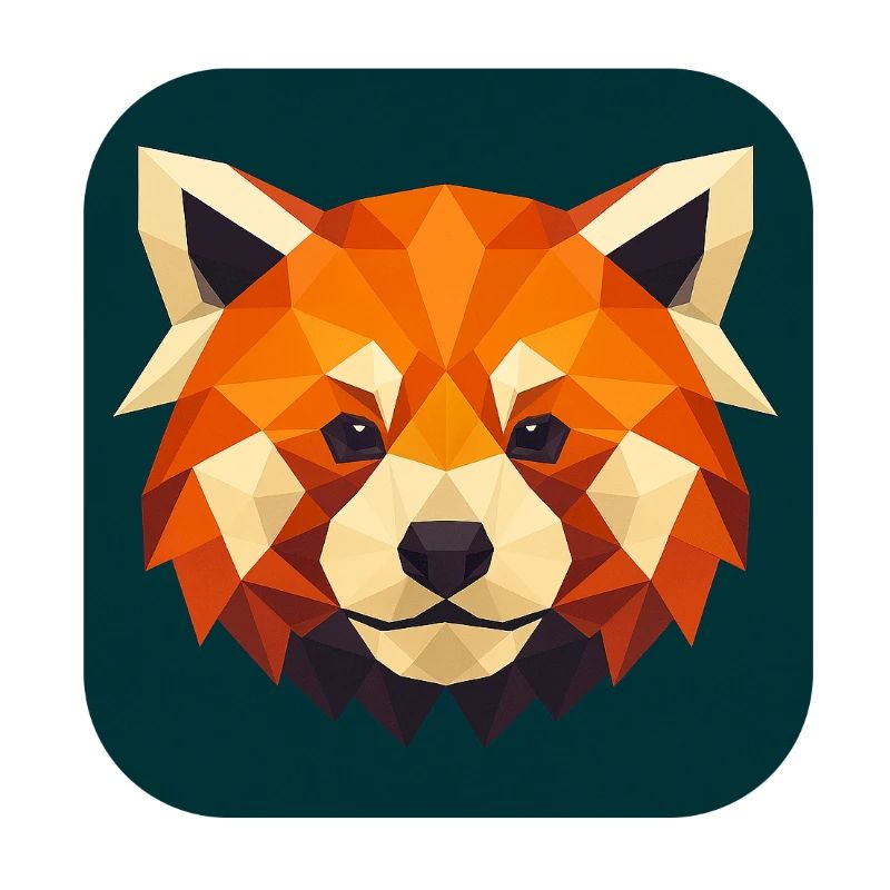 Red Panda Head Low Poly