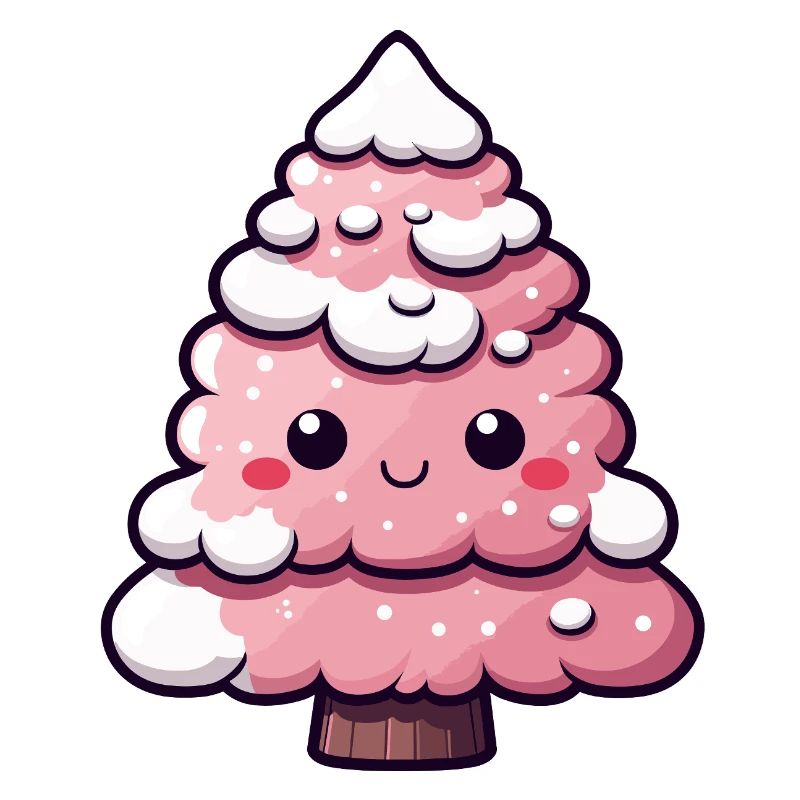 Chibi Pink Snowy Tree