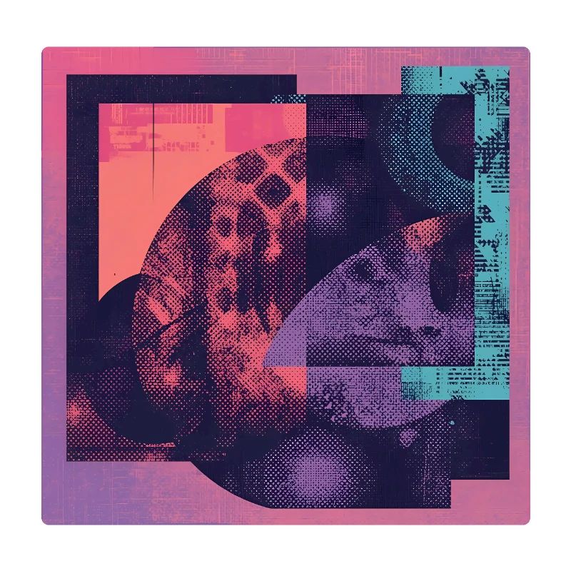 Neon Collage Geometric Pattern