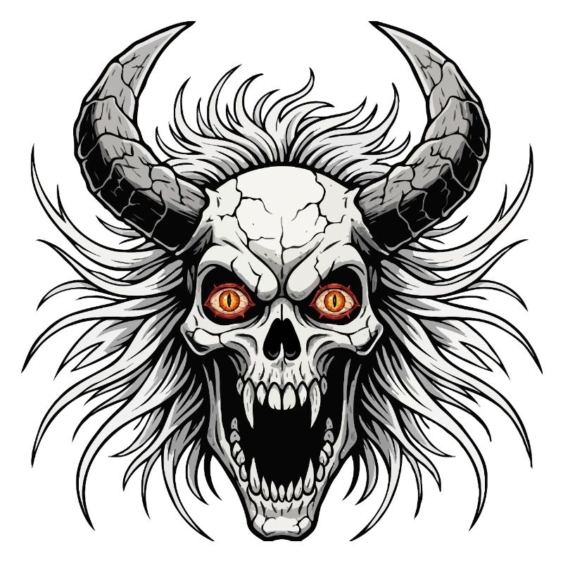 Devil skull with horns