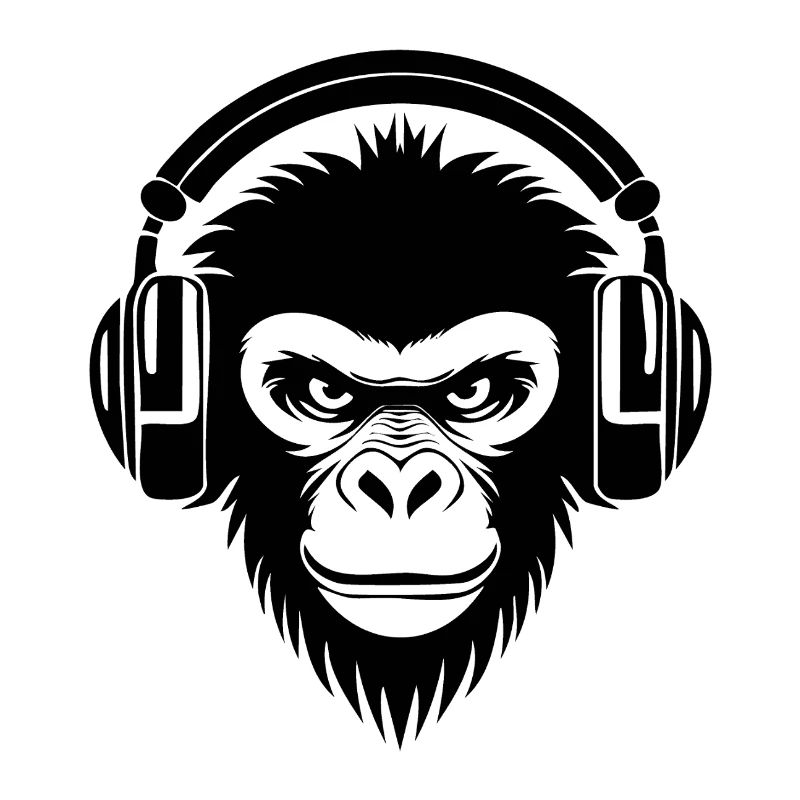 Finsterer Comic-Affe mit Kopfhörern Shirt