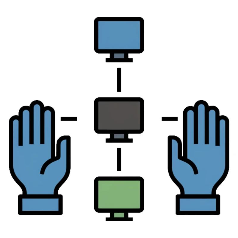 Decentralized Network | Blockchain P2P Symbol