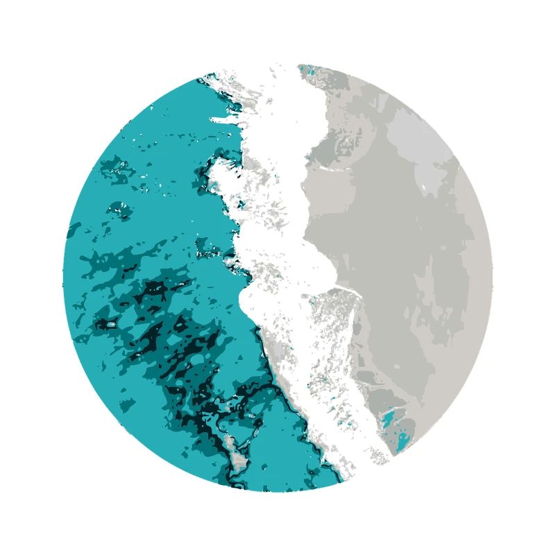 Split Earth Teal Moon