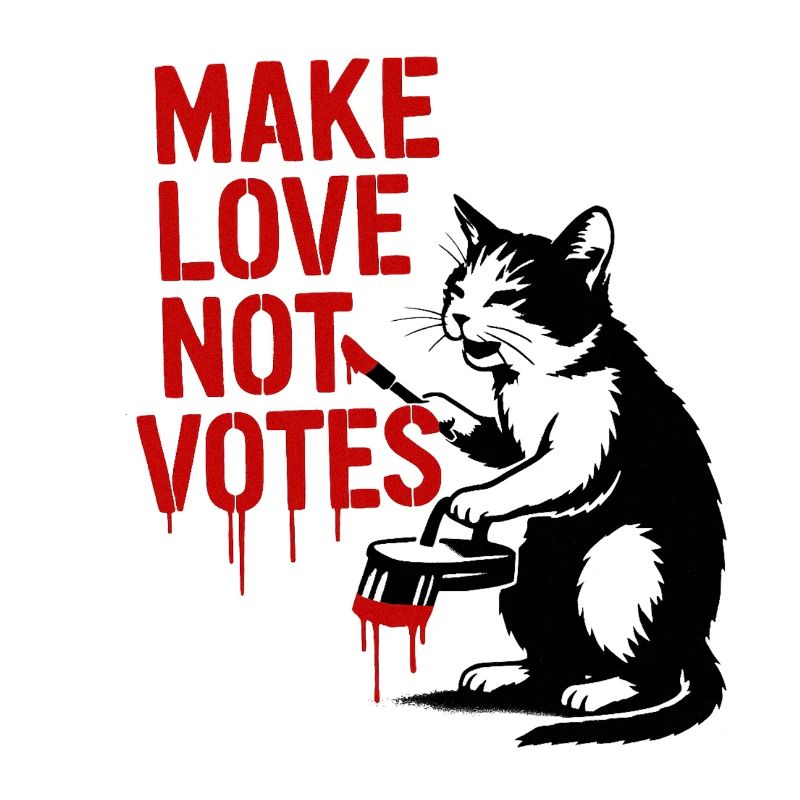 Make Love Not Votes Cat