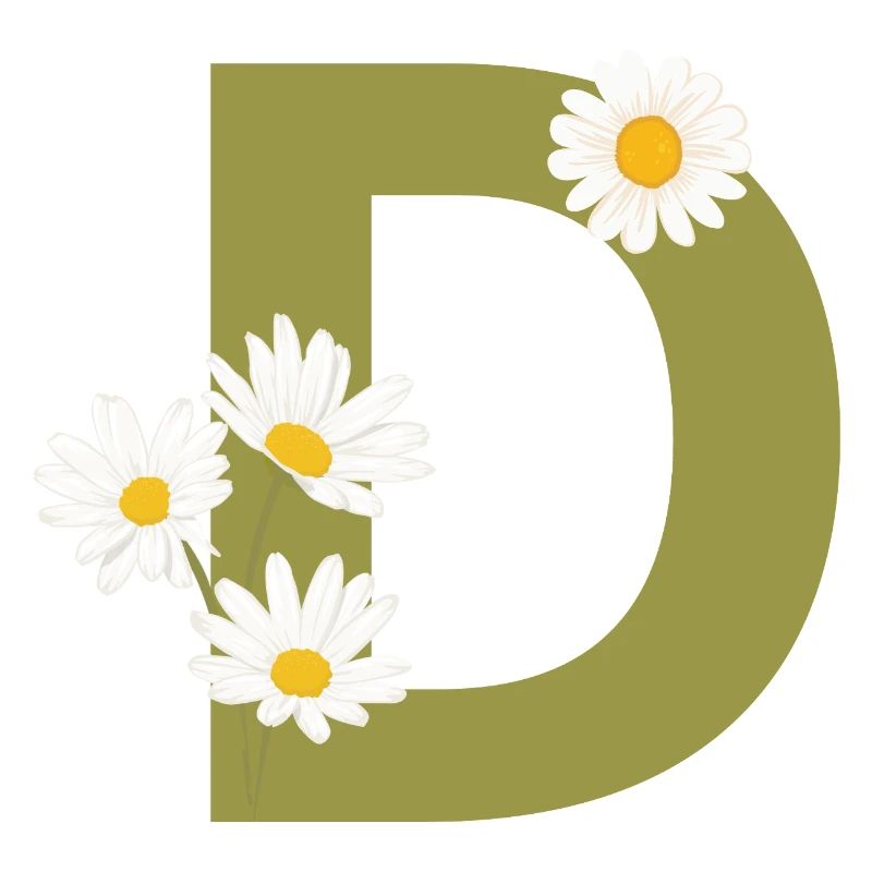 Buchstabe d Grüne Gänseblümchen