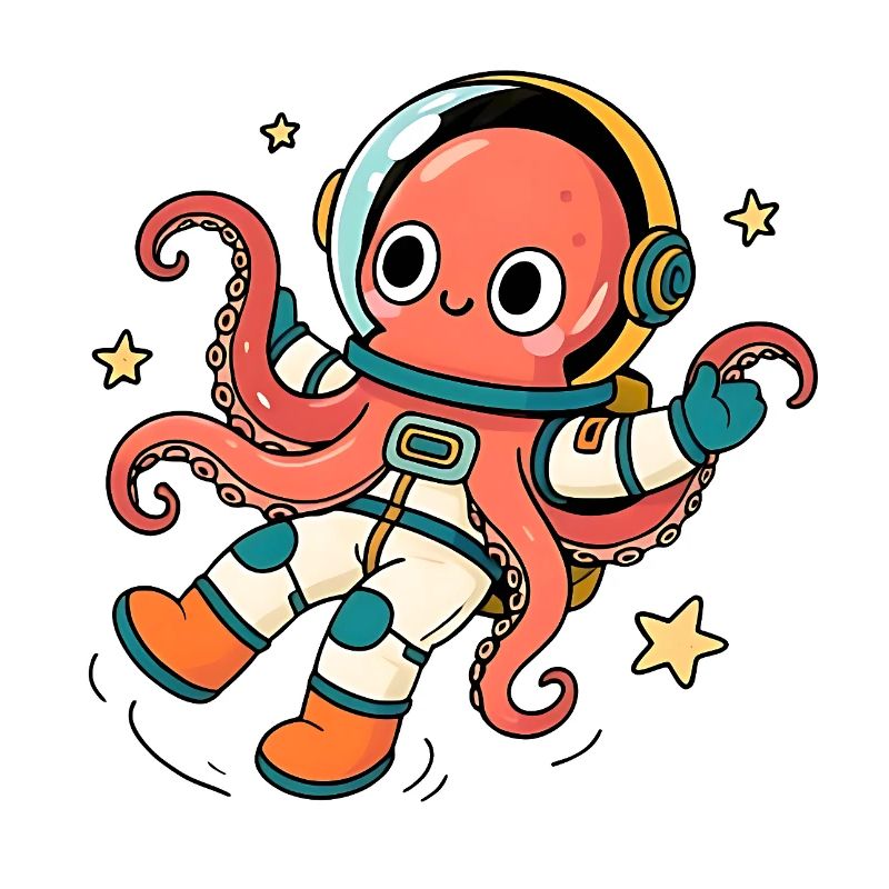 Pieuvre Astronaute Spatiale