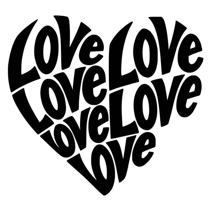 Love Heart Shape Typography - Color Variable
