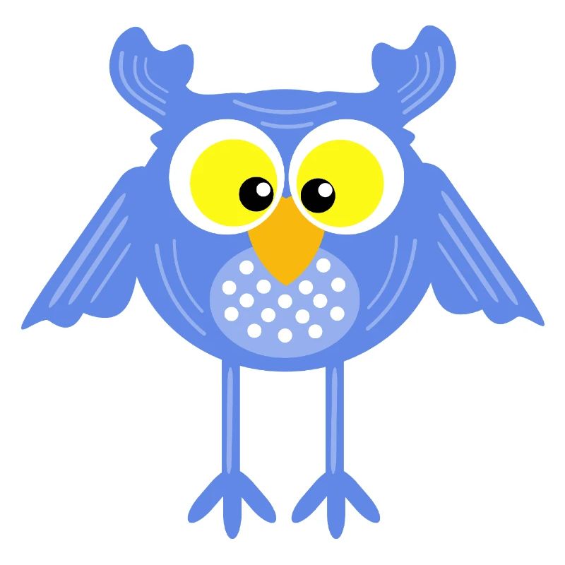 Blaue Eule mit Punkten