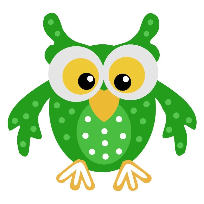 Hibou vert avec des points