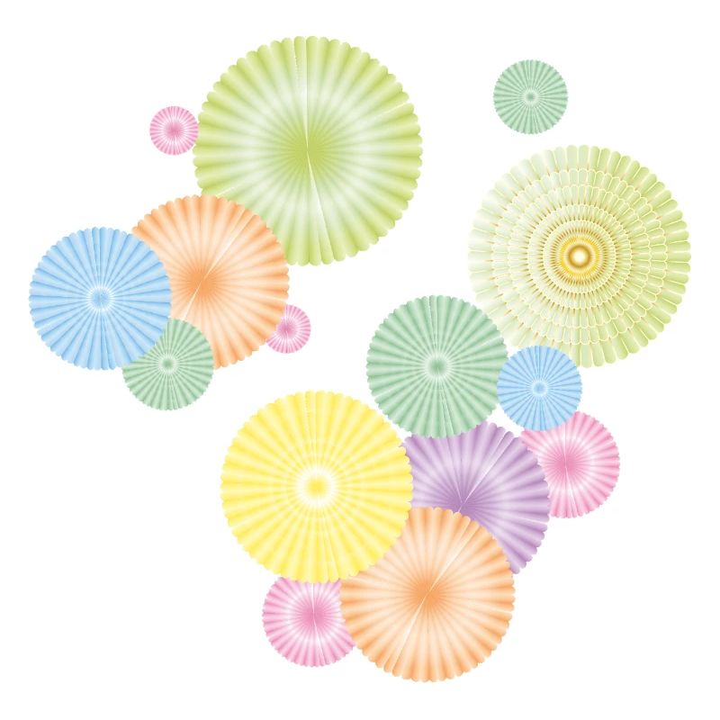 Pastel rosettes – decorative fan structure