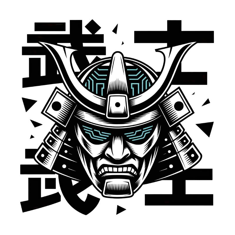 Futurist Samurai Mask Glyph