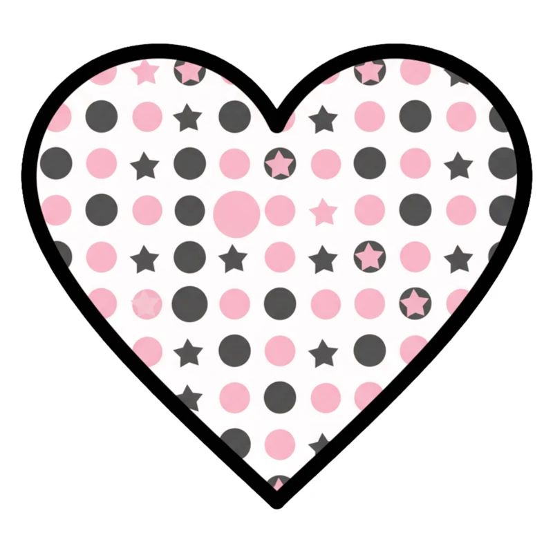 Heart Pattern Star Dots Cute Vector