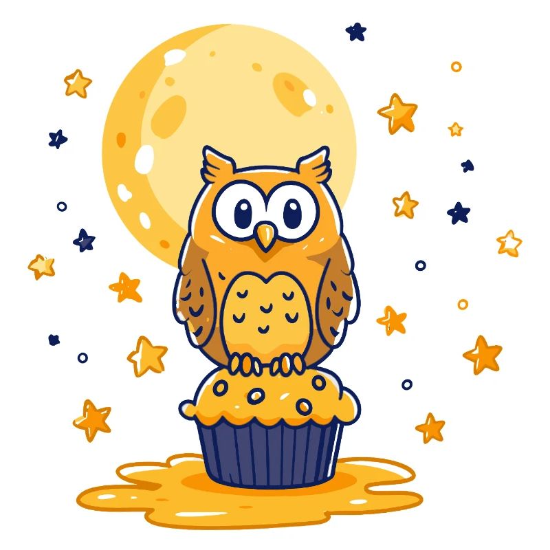 Moonlight Owls Cupcake
