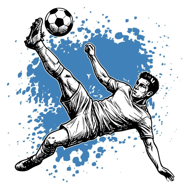 Fußball Schuss Fallrückzieher Tor Seitfallzieher