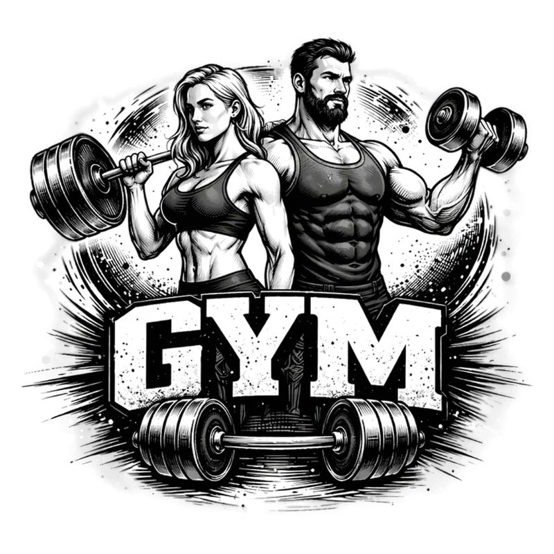 Gym Workout Motif Drawing