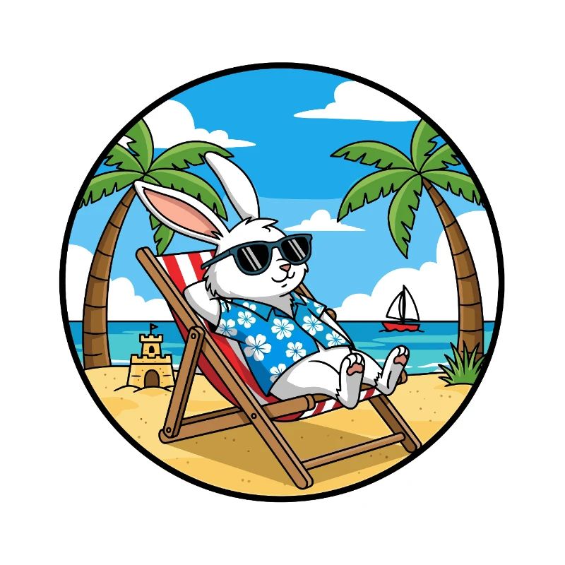 Cool Rabbit Beach Vacation Summer Vibes