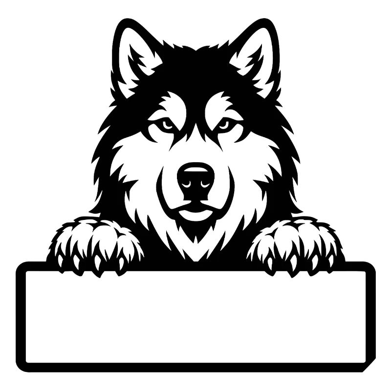 Alaskan Malamute Name Tag Black & White