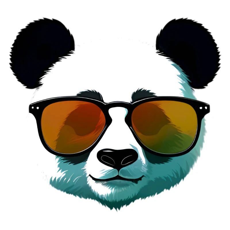 Panda mit Sonnenbrille Farbverlauf