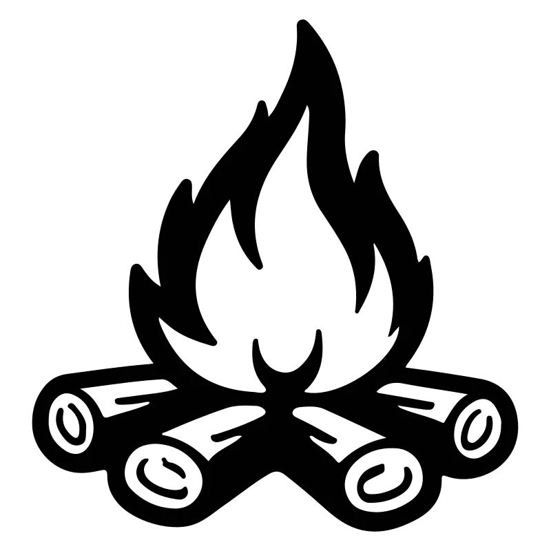 Flamme symbolique du feu de camp