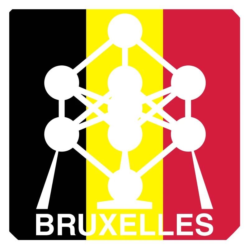 Atomium Brussels – Belgian Flag Square Design