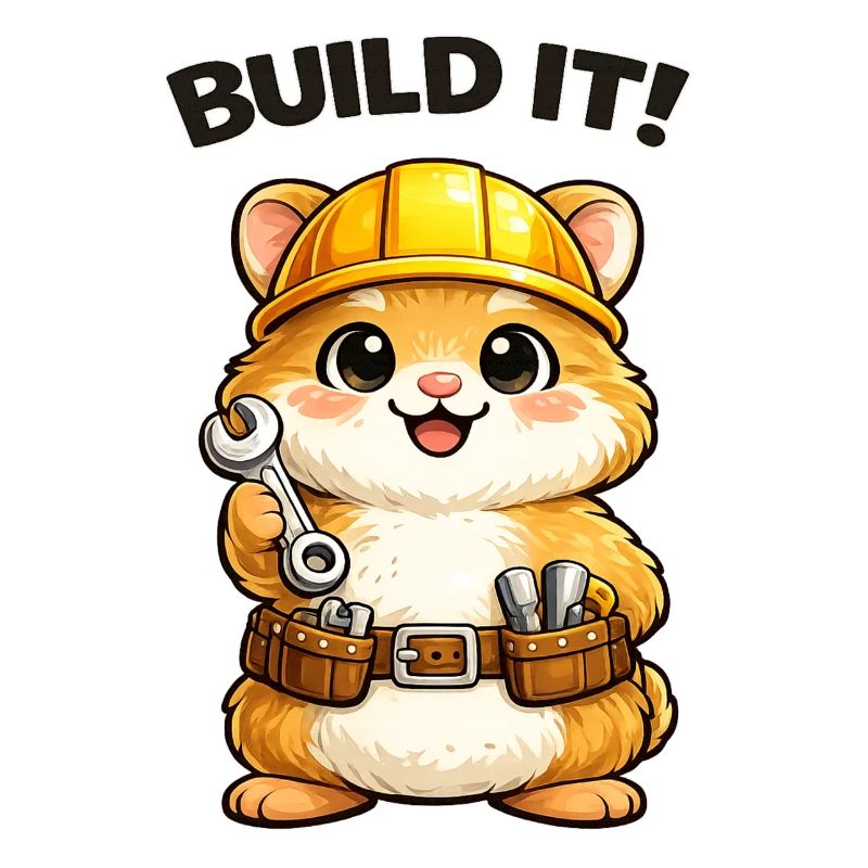 Construction trolley: construction helmet and tools