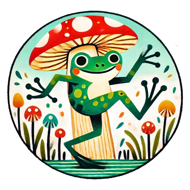 Mushroom Frog Whimsy Circle