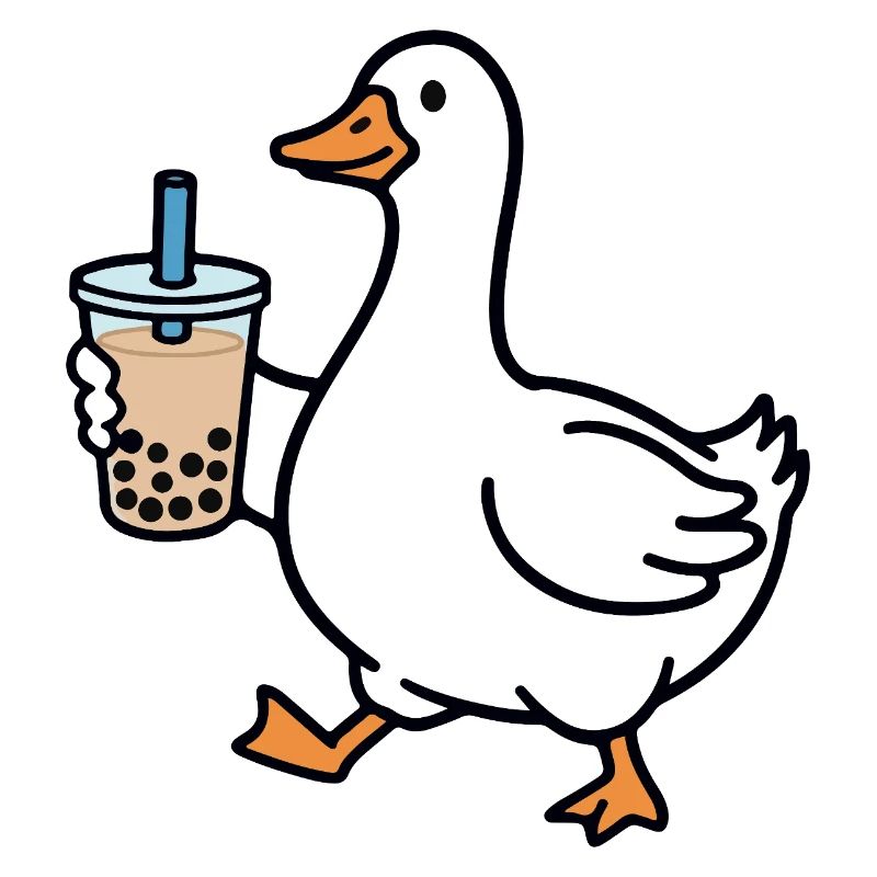 Croaking duck with bubble tea