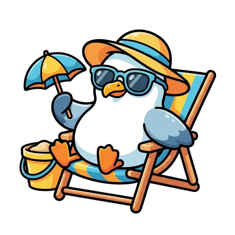 Pingouin de plage de style soleil