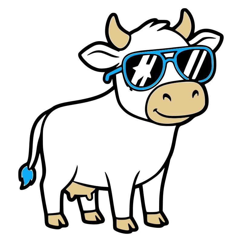 Coole Kuh Sonnenbrille Lässig Vektor