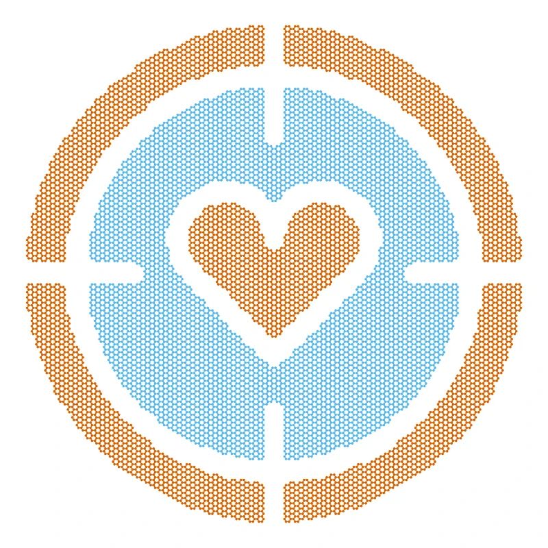 Heart in Target Emblem, atomic pattern