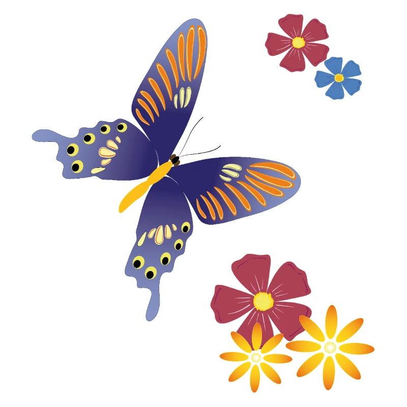 Papillon avec des fleurs