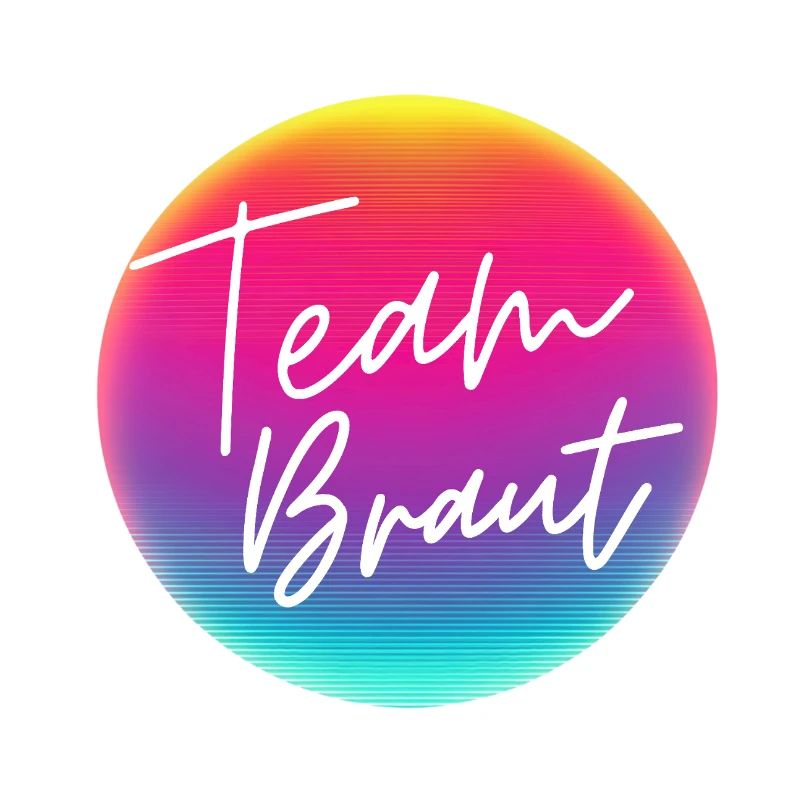Team Bride! Cool Neon Circle Personalizable