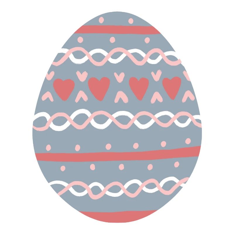 Pastel Hearts Egg Pattern