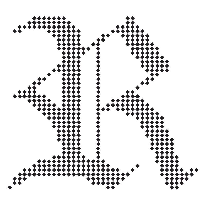 Typografisches R-Gotik-Buchstabendesign