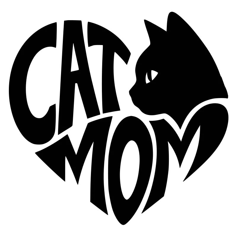 Cat Mom, Katzenmama Herz mit schwarzer Katze