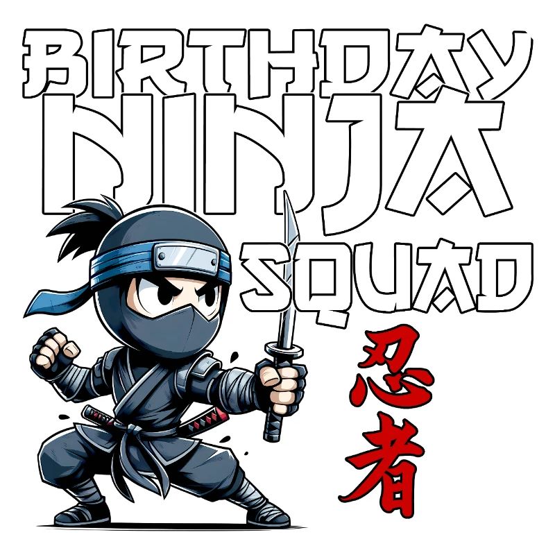 Birthday Ninja Squad Compleanno Funny