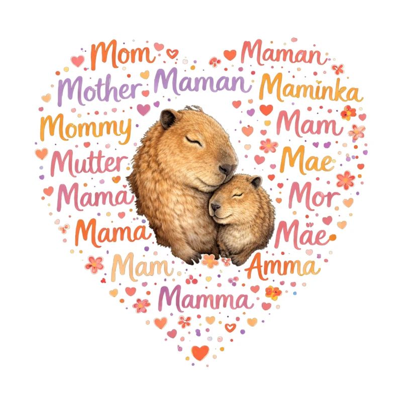 Capybara Mama Herz – Muttertag Geschenk