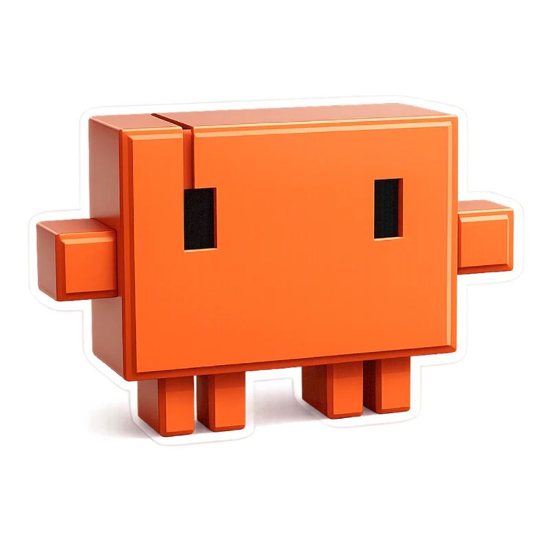 Claude Code Pixel 3D Mascot Cute Dev Sticker