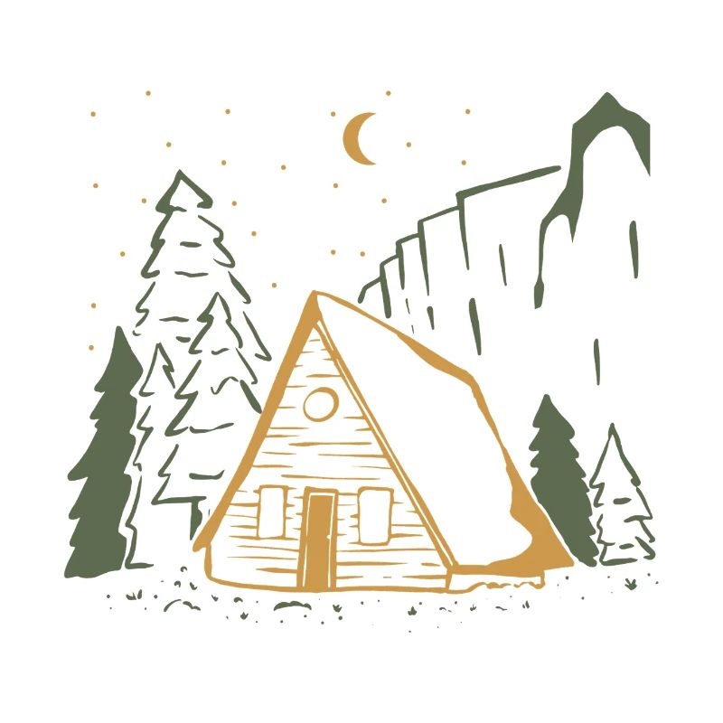 Moonlit Rustic Cabin Night