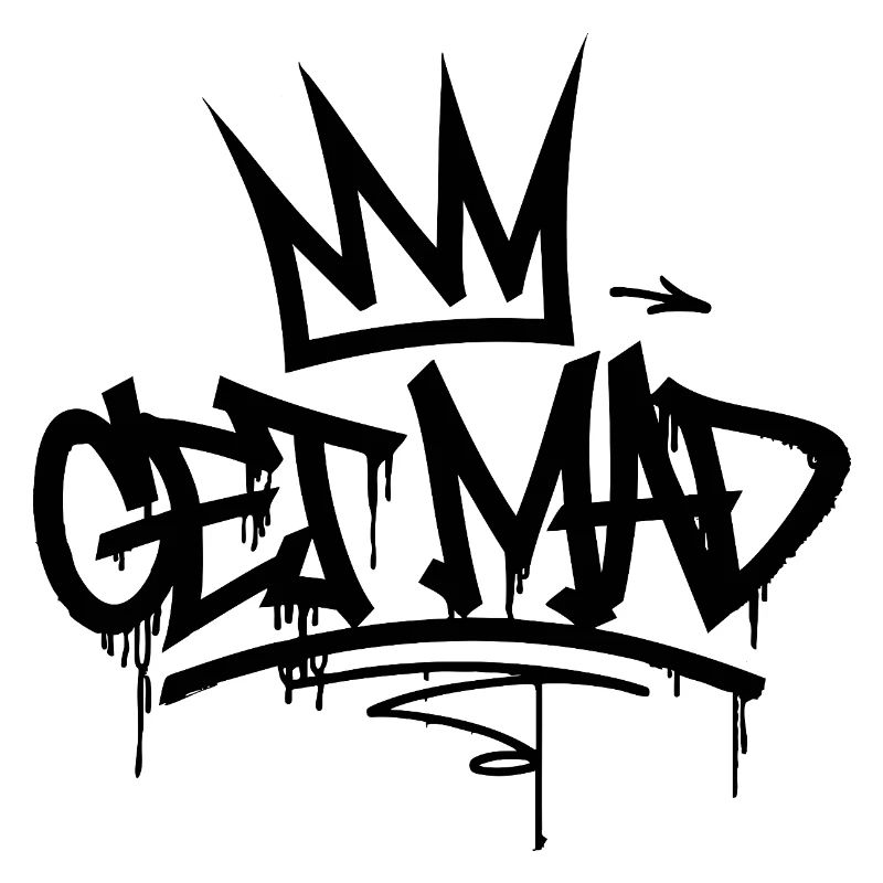 Gamma Crown Graffiti-Logo Werde wütend