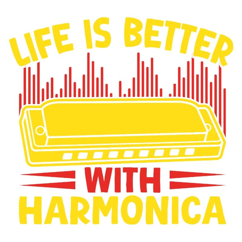 Funny Harmonica Player Life Is Better With