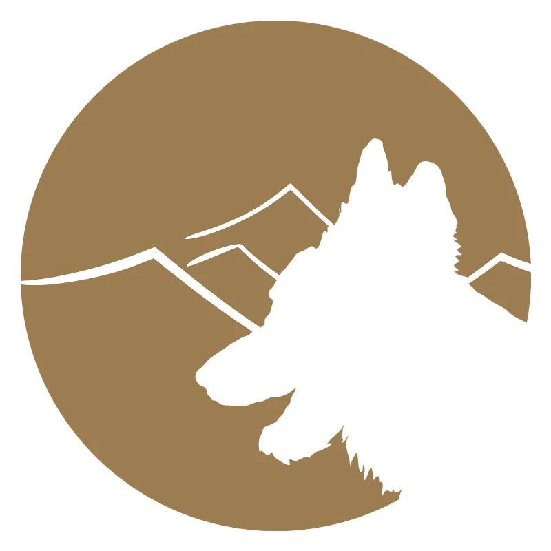 German Shepherd silhouette in circle