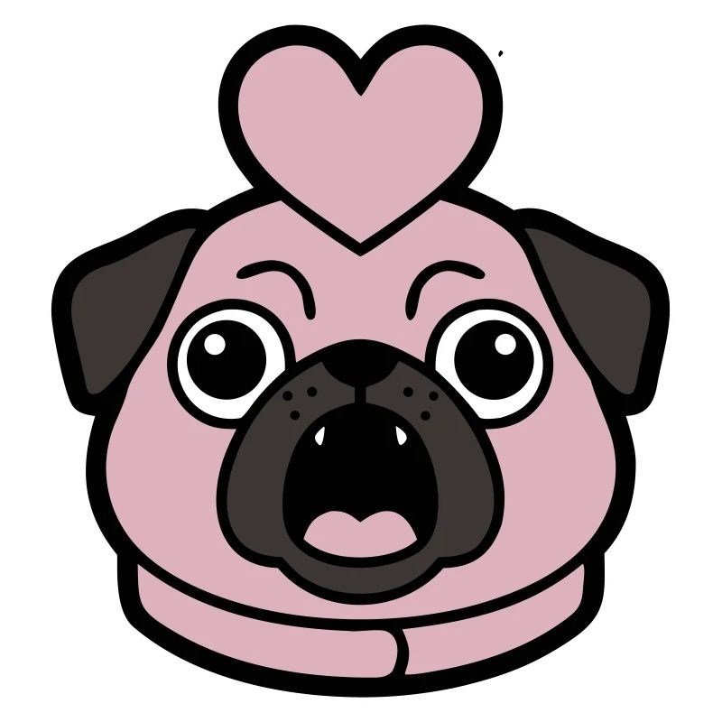 Mops Hund Herz Liebe Bellen