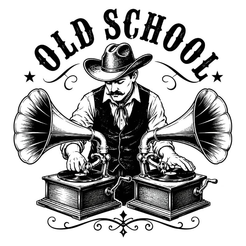 Un DJ old school avec gramophone