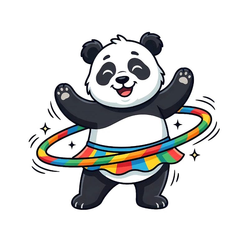Rainbow Panda Hula-Hoop