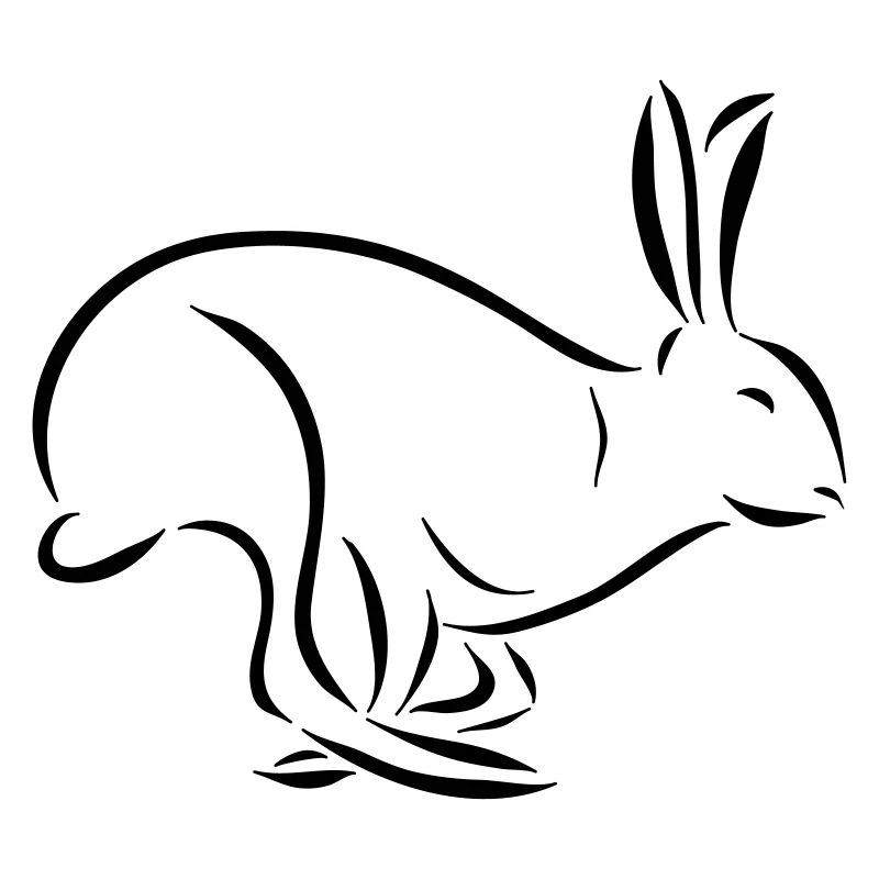 running Hare Hare long ear spoon drawing