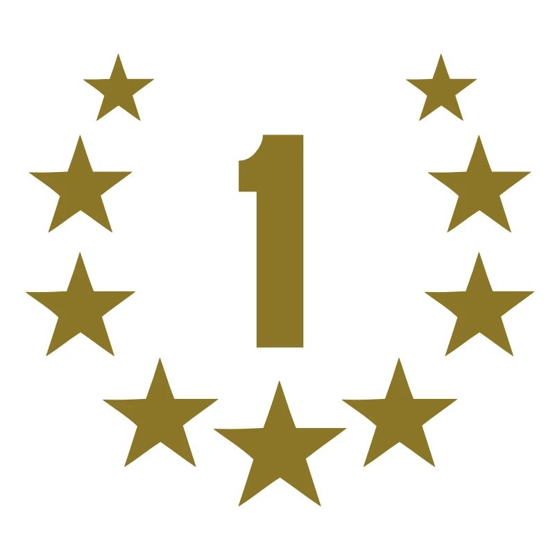 Die Nummer eins 1 Der Gewinner mit Sterne